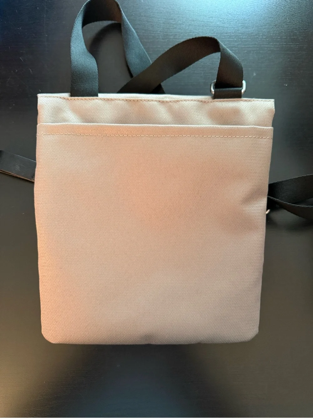 SHERPANI “Pica” style black & taupe crossbody bag with adjustable strap.